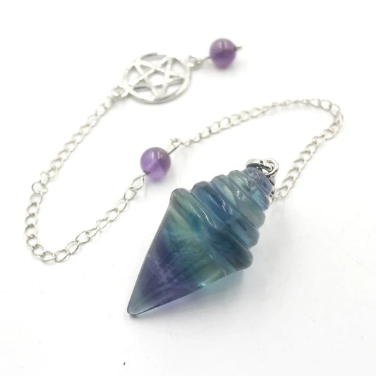 Stupa Crystal Pendant Pendulum – Cone-Shaped Natural Gemstone for Divination & Healing